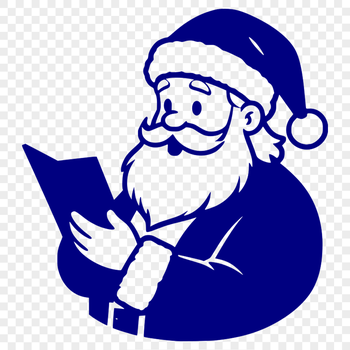 A vector illustration of a jolly Father Christmas in red suit with white beard.