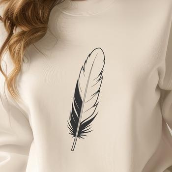 A high-quality, scalable graphic of a single feather.