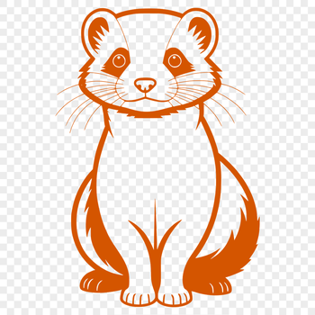 A detailed illustration of a ferret in vector format, suitable for cutting with a Cricut or laser cutter.
