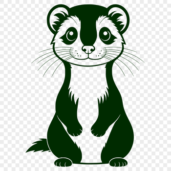 Ferret animal silhouette in vector format suitable for various cutting machines.