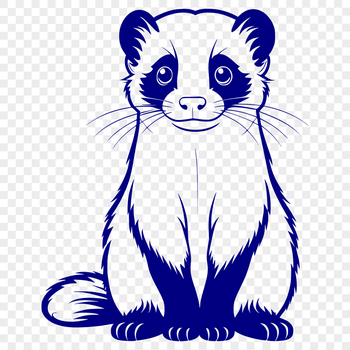 A detailed vector illustration of a ferret in a natural pose.