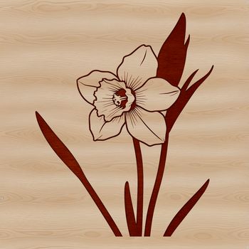 A simple illustration of a daffodil flower in bloom, suitable for clip art or design projects.