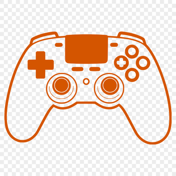A 2D vector representation of a standard video game controller with buttons and directional pads.