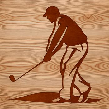 Golf club illustration with detailed graphics, suitable for vector art projects.