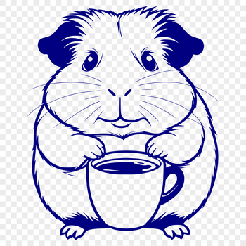 A digital illustration of a Guinea Pig in vector format suitable for cut-out projects with a cutting machine.