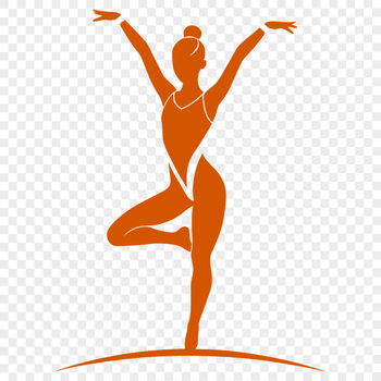 A digital illustration of a female gymnast in mid-air, showcasing her athleticism.