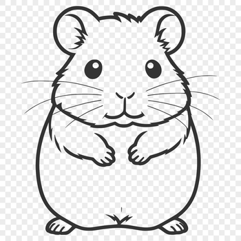 A cartoon hamster in a cage, suitable for vector art and commercial use.