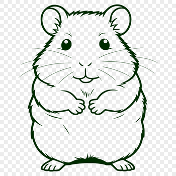 A small, furry hamster standing on its hind legs, suitable for use in vector graphics and digital designs.