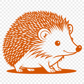 A simple line art illustration of a hedgehog.