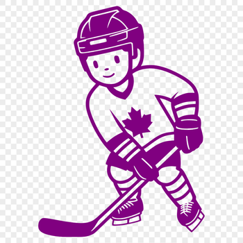 Illustrated hockey player in action, designed as vector graphics.