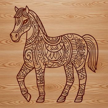A simple line drawing of a horse, designed as vector art for easy editing and customization in design software.
