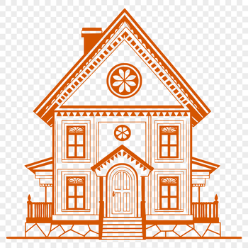 A detailed vector illustration of a residential home with a simple design.
