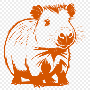 Large rodent from South America, vector illustration.