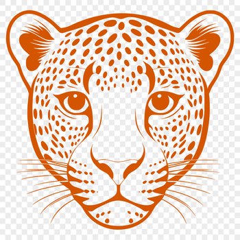 A detailed illustration of a jaguar's head, showcasing the animal's distinctive features.