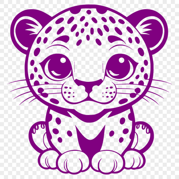 A detailed illustration of a jaguar's head and body, featuring distinctive spots and markings.