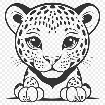 Illustration of a big cat, a jaguar, designed as vector art for digital use.