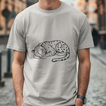 A vector illustration of a jaguar in a sleeping position.