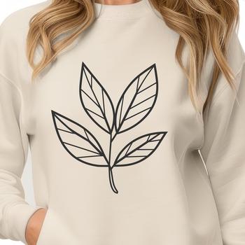 A single green leaf illustrated in vector format, suitable for use with design software such as Illustrator and Procreate.