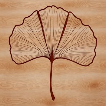 A detailed illustration of a single leaf with veins and edges, suitable for vector design and digital cutting applications.