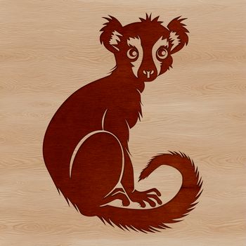 An SVG vector design of a lemur with intricate details suitable for crafting or artwork projects.