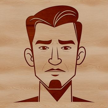 Illustration of a man in outline style for graphic design purposes.