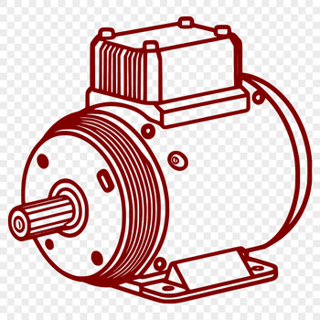 A detailed illustration of a modern electric motor with moving parts and components.