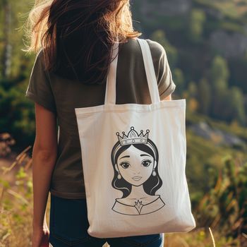 A vector illustration of a young female princess in royal attire.