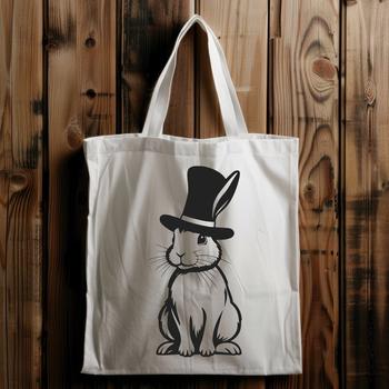 A sitting rabbit wearing a hat, depicted in a vector style suitable for digital and commercial applications.