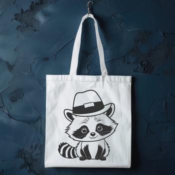A digital representation of a raccoon created using scalable vector graphics (SVG) technology.