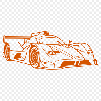 A high-quality SVG illustration of a sleek racing car, suitable for cutting machines like Cricut or laser cutters.