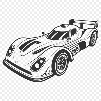 A high-speed racing car depicted in detailed vector design.