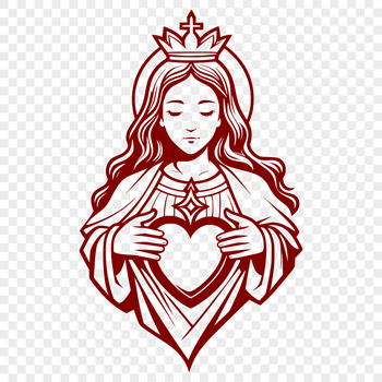 Vector illustration of the Sacred Heart, a popular religious symbol.