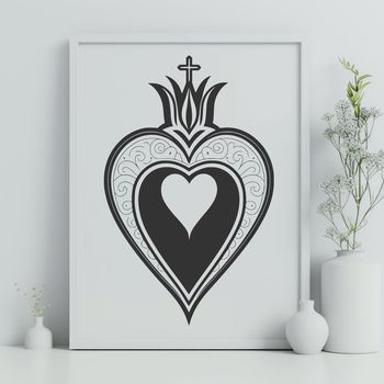 A stylized illustration of the Sacred Heart, suitable for digital use in web design or graphic projects.