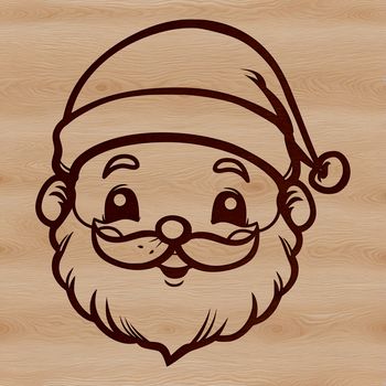 A detailed illustration of Father Christmas, ideal for holiday designs.