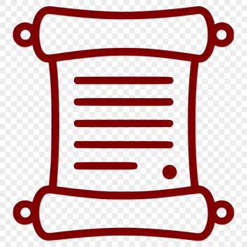 A rolled parchment-style document with a ribbon and seal, symbolizing academic achievement.