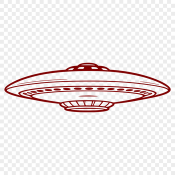 SVG design of a UFO flying through the galaxy