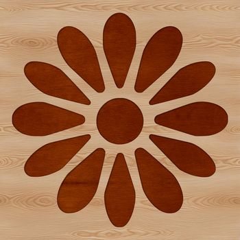 A simple line drawing of a large yellow sunflower with dark brown petals and center.