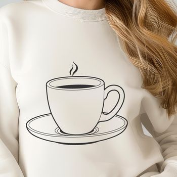 A simple teacup design in vector format for crafting and DIY projects.