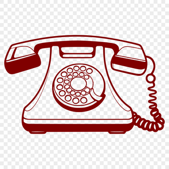 A simple illustration of a telephone with a cordless design.