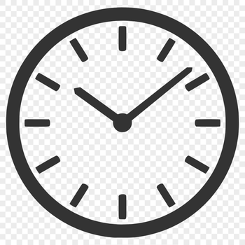 A simple digital clock symbol made from clean lines and geometric shapes, suitable for various design projects.