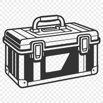 A graphic representation of a toolbox filled with diverse tools and gadgets.
