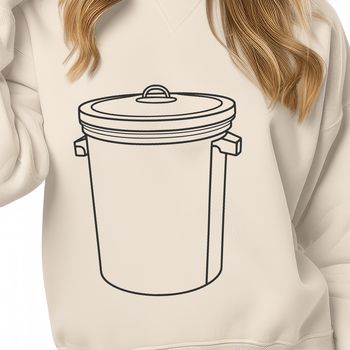 A simple graphic illustration of a trash can, suitable for vector design and cutting machine applications.