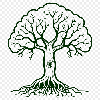 A stylized graphic representation of a tree in SVG design.