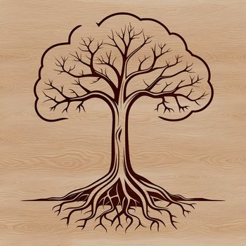 A detailed illustration of a tree with leaves and branches, suitable for vector art designs.