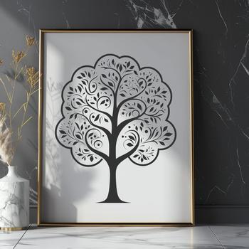 A stylized tree illustration in vector format, suitable for digital design and cutting machine projects.
