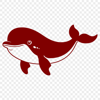 Illustrative whale graphic in vector format.