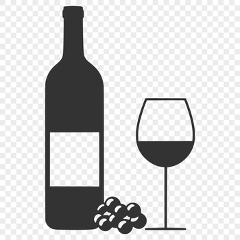 An SVG graphic of a bottle of wine on a wooden surface.