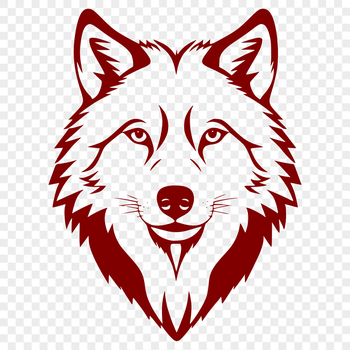 Vector illustration of a wolf's head with detailed fur texture.