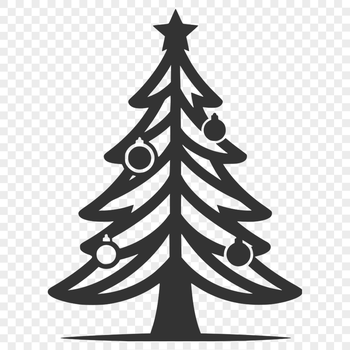 Decorative Christmas tree illustration in vector format, suitable for commercial or personal use.