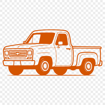 A free vector illustration of a modern pickup truck with bold lines and detailed features.